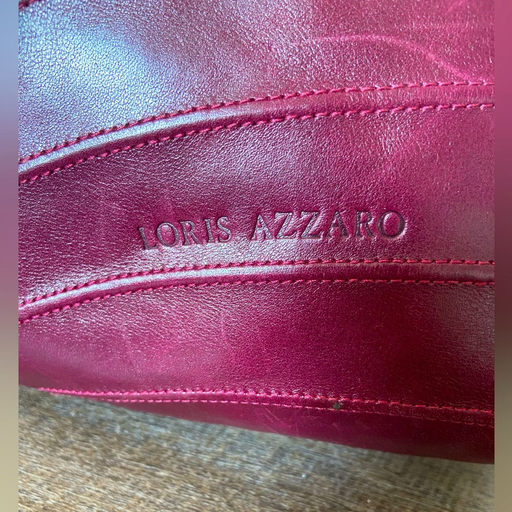 Vintage 1970 Loris Azzaro Paris Purse Burgundy Genuine Leather Shoulder Bag EUC - Picture 5 of 16
